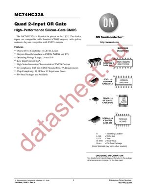 MC74HC32ADR2G datasheet  